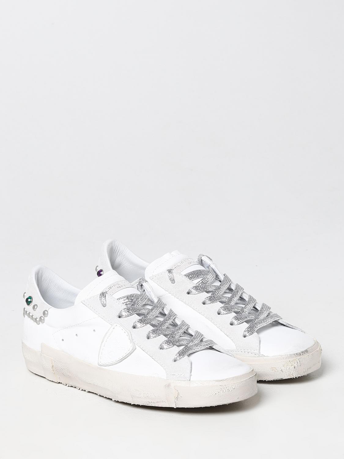 PHILIPPE MODEL SNEAKERS: Sneakers Prsx Philippe Model in pelle, Grigio - Img 2