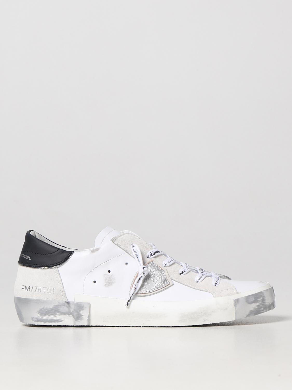 PHILIPPE MODEL SNEAKERS: Sneakers Prsx Philippe Model in pelle, Argento - Img 1