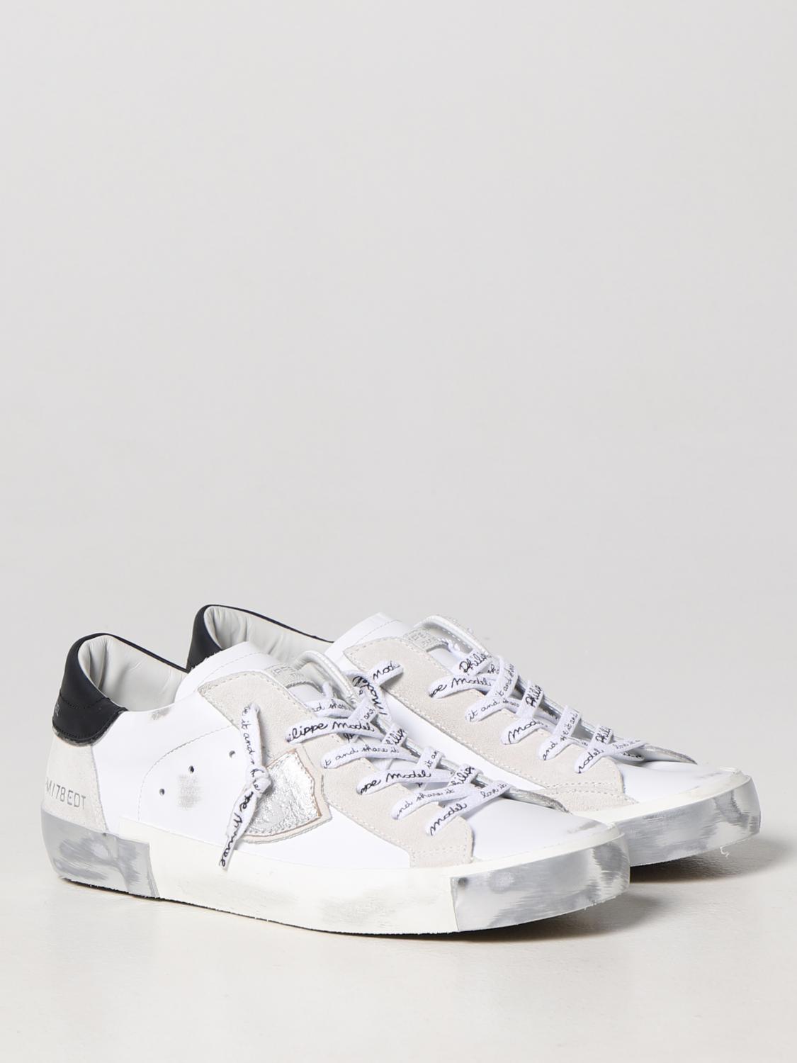PHILIPPE MODEL SNEAKERS: Sneakers Prsx Philippe Model in pelle, Argento - Img 2
