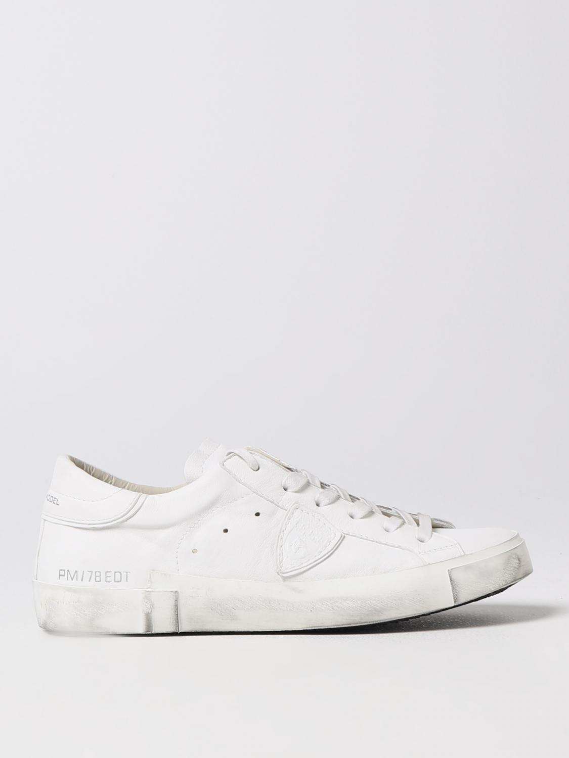 PHILIPPE MODEL SNEAKERS: Sneakers Prsx Philippe Model in pelle, Panna - Img 1