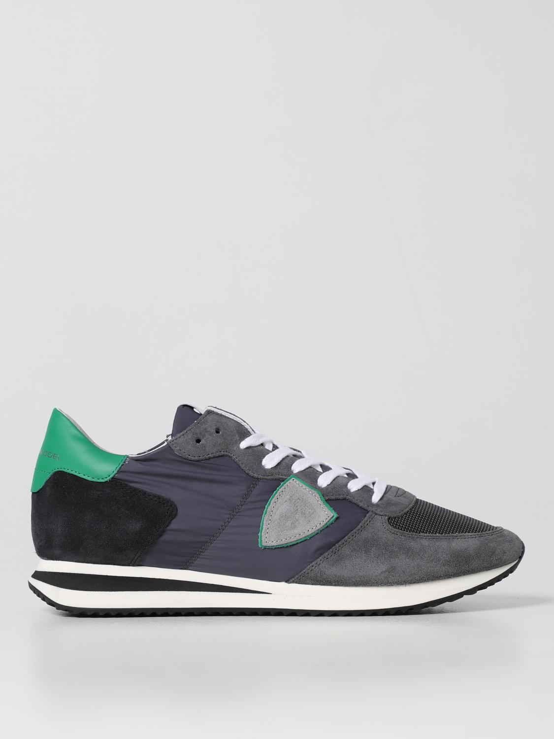 PHILIPPE MODEL SNEAKERS: Sneakers TRPX Philippe Model in nylon e camoscio, Grigio - Img 1