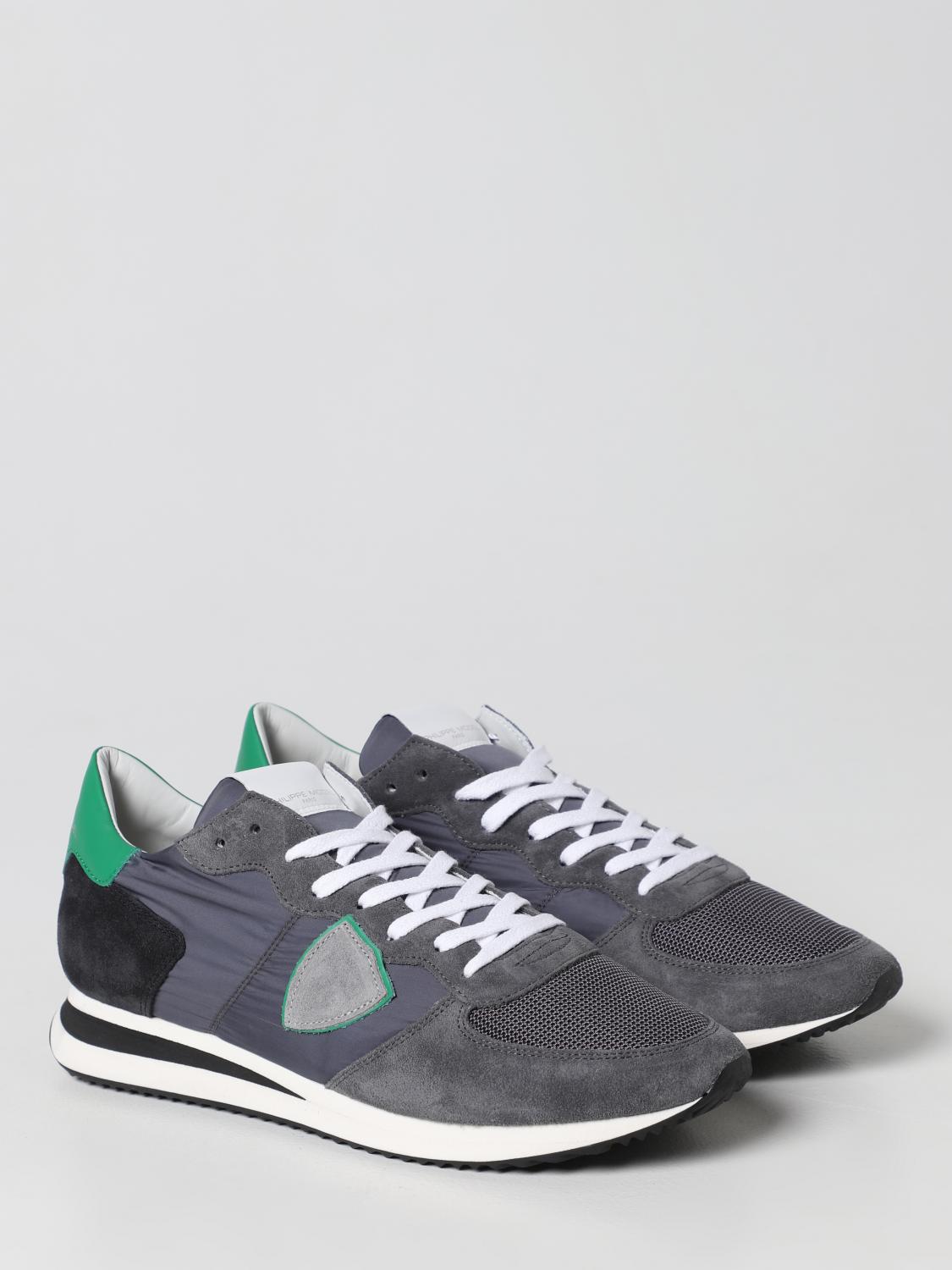 PHILIPPE MODEL SNEAKERS: Sneakers TRPX Philippe Model in nylon e camoscio, Grigio - Img 2