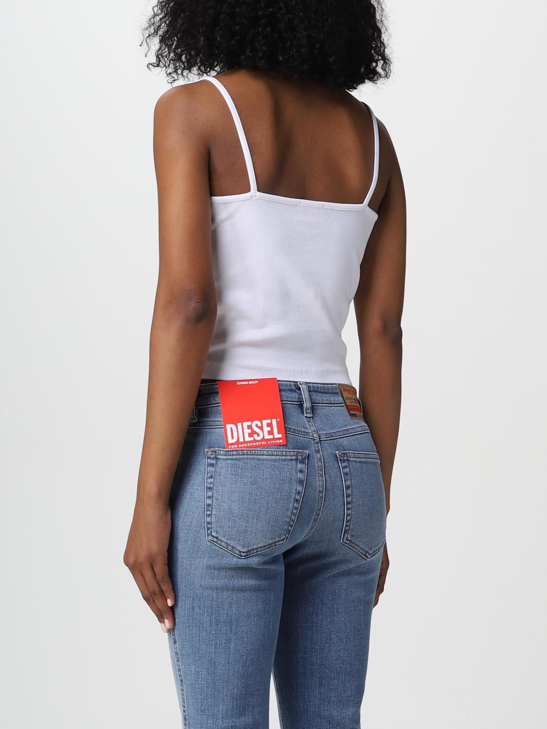 DIESEL TOP: Top Diesel in cotone stretch, Bianco - Img 2
