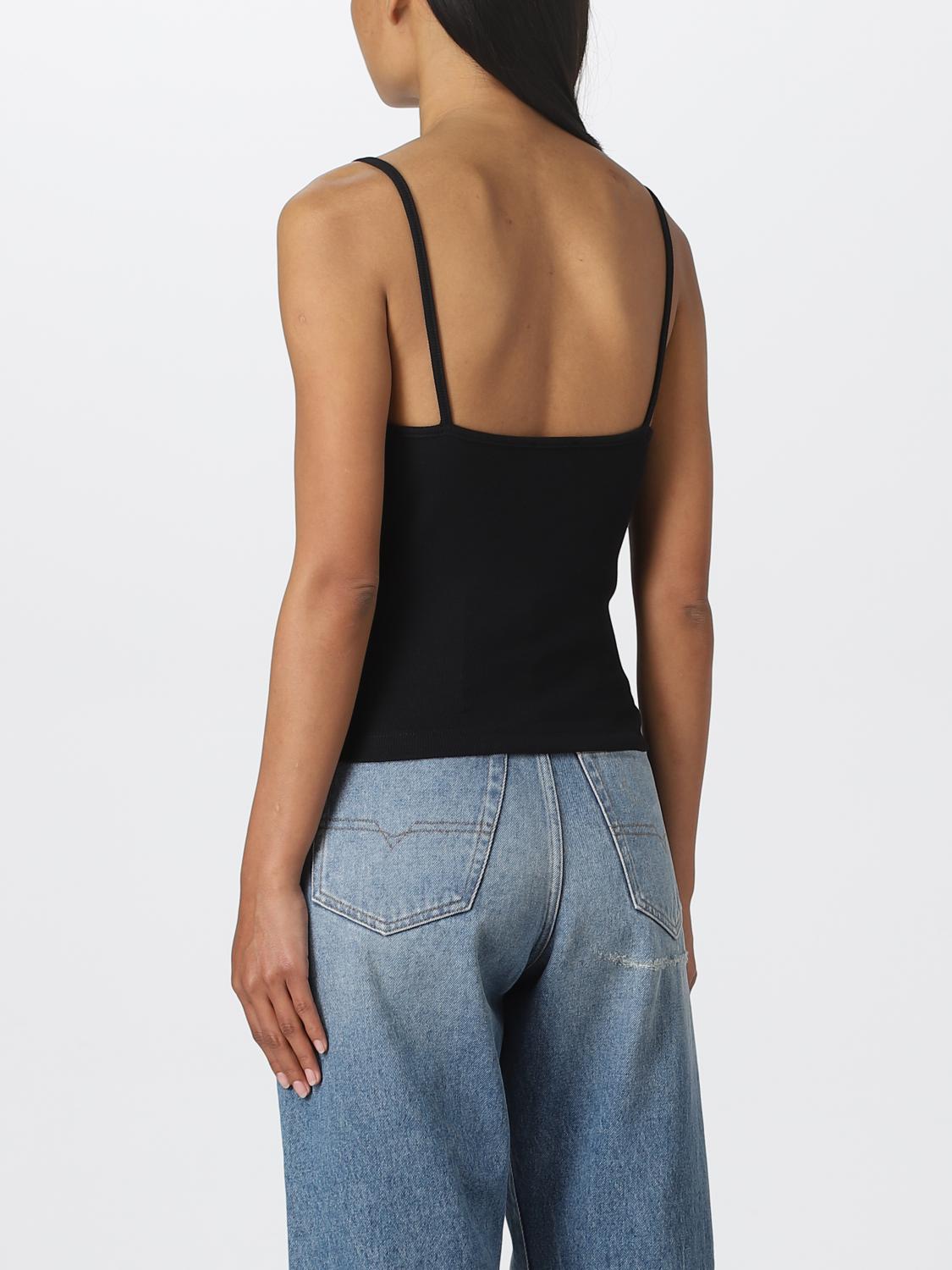 DIESEL TOP: Top Diesel in cotone stretch, Nero - Img 3