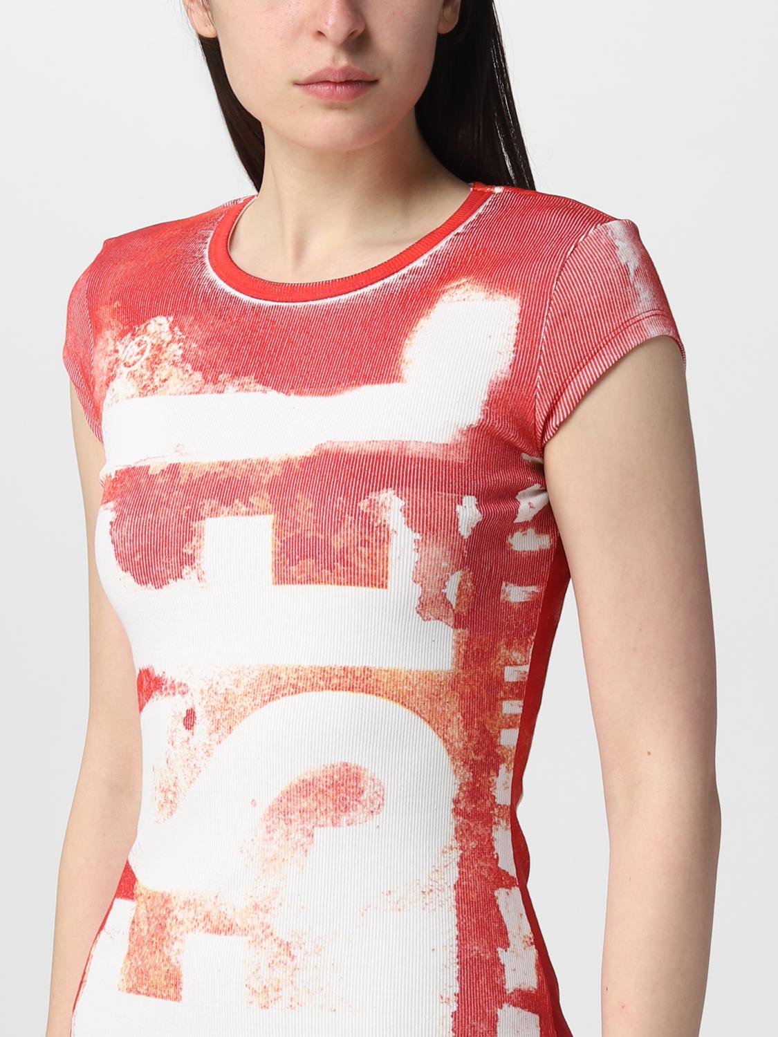 Diesel dress in stretch cotton - Red | A099470JEAI | GIGLIO.COM