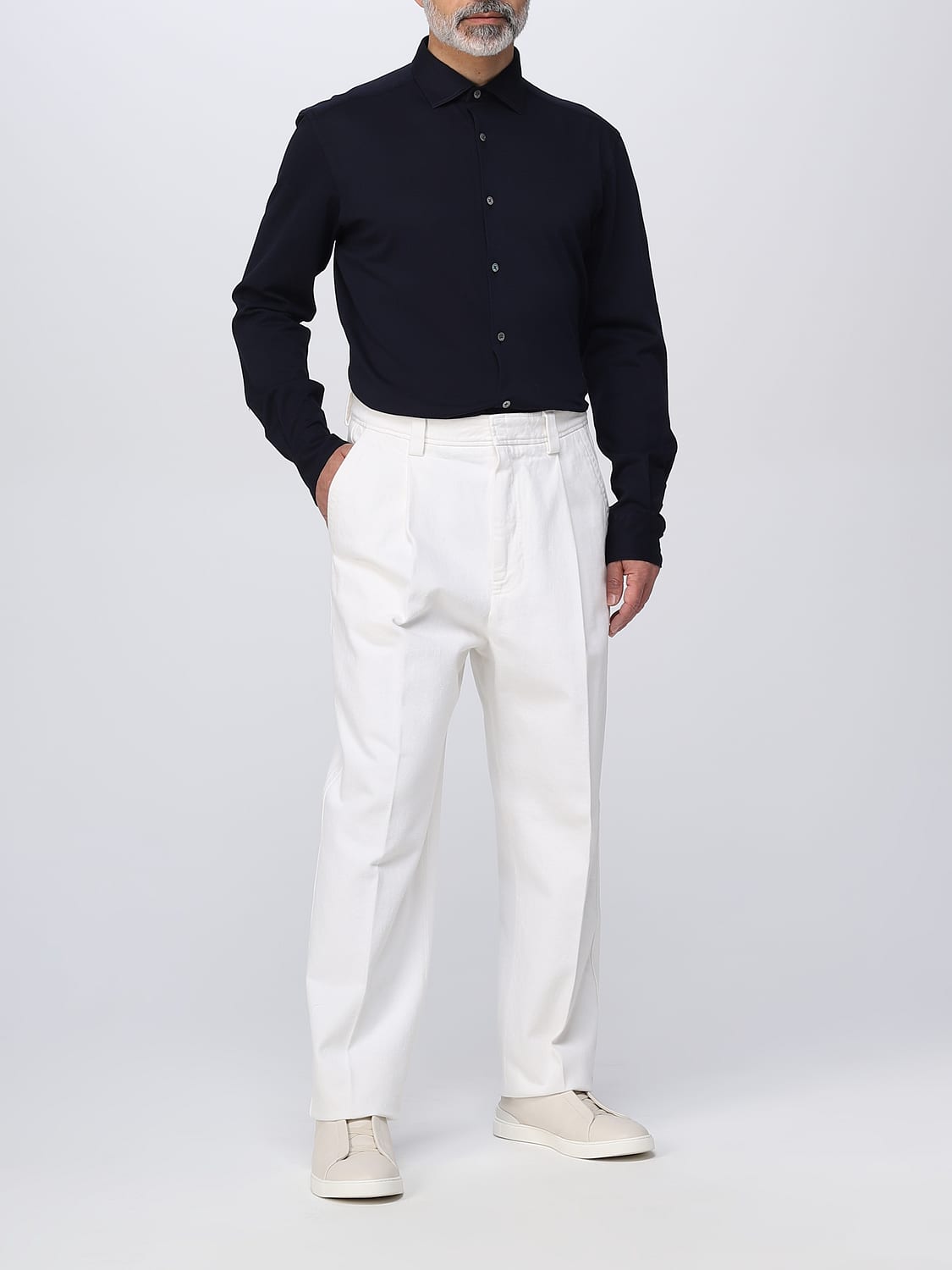 ZEGNA CAMICIA: Camicia Zegna in cotone, Blue - Img 2