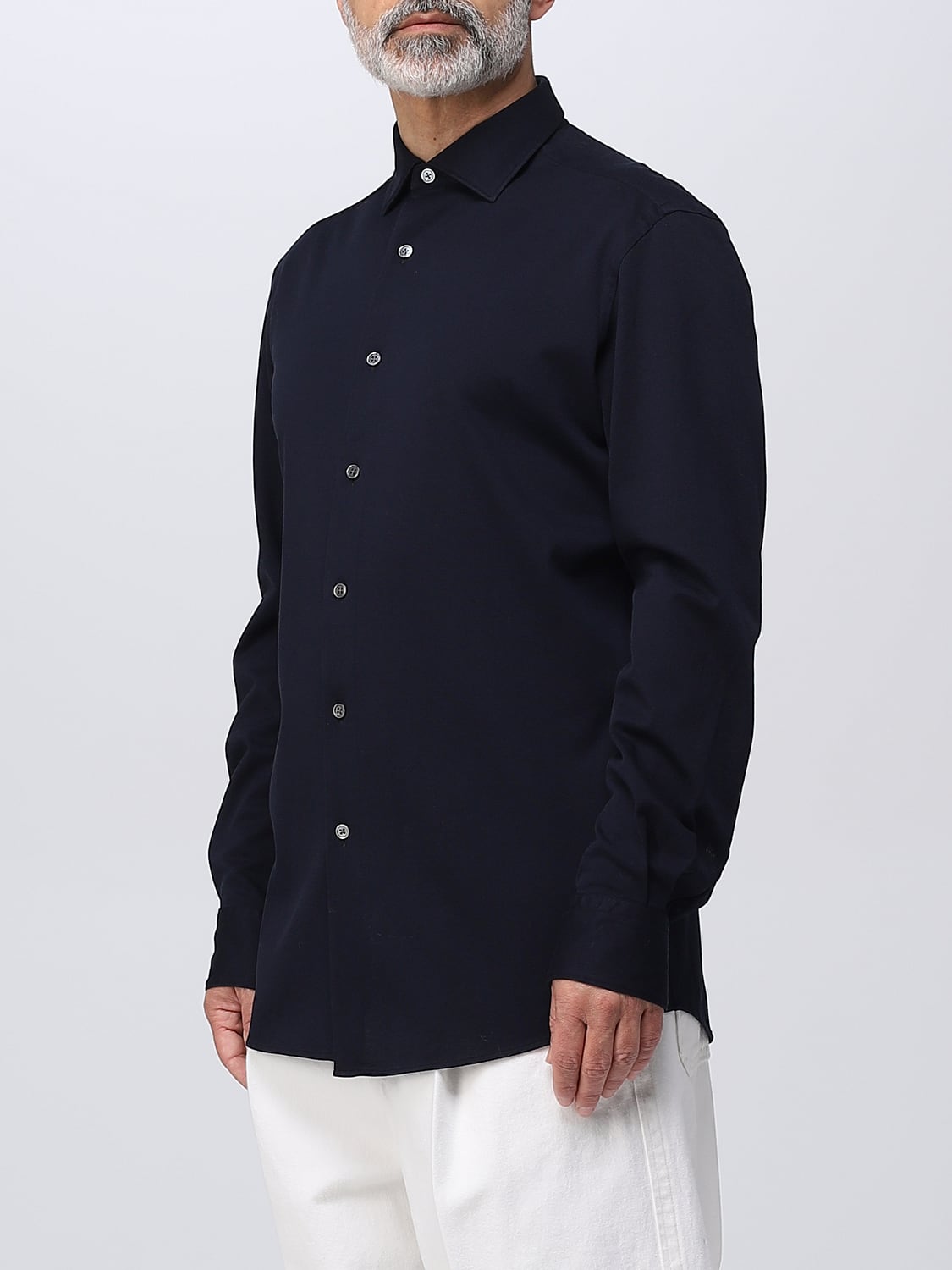 ZEGNA CAMICIA: Camicia Zegna in cotone, Blue - Img 4