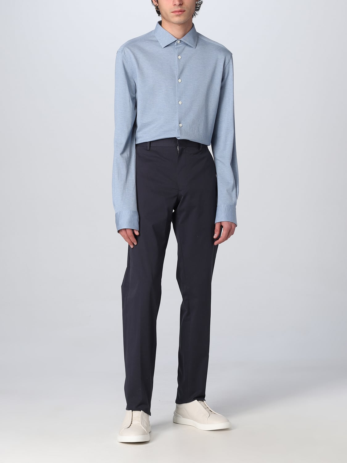 ZEGNA CAMICIA: Camicia Zegna in cotone, Azzurro - Img 2