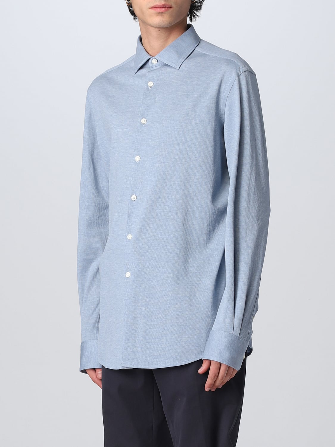 ZEGNA CAMICIA: Camicia Zegna in cotone, Azzurro - Img 4