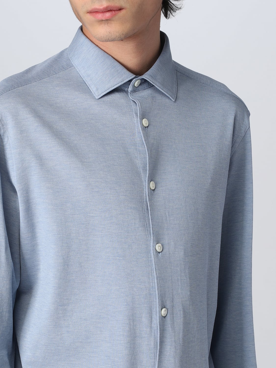 ZEGNA CAMICIA: Camicia Zegna in cotone, Azzurro - Img 5