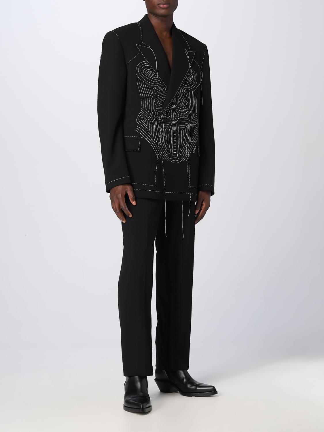 OFF-WHITE BLAZER: Off-White blazer in stretch fabric blend, Black - Img 2