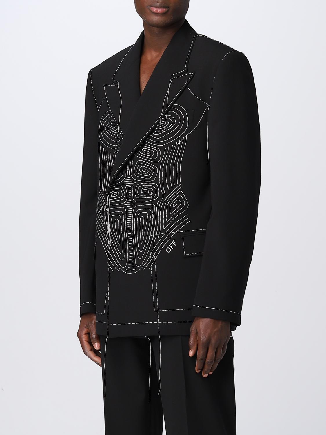 OFF-WHITE BLAZER: Off-White blazer in stretch fabric blend, Black - Img 4