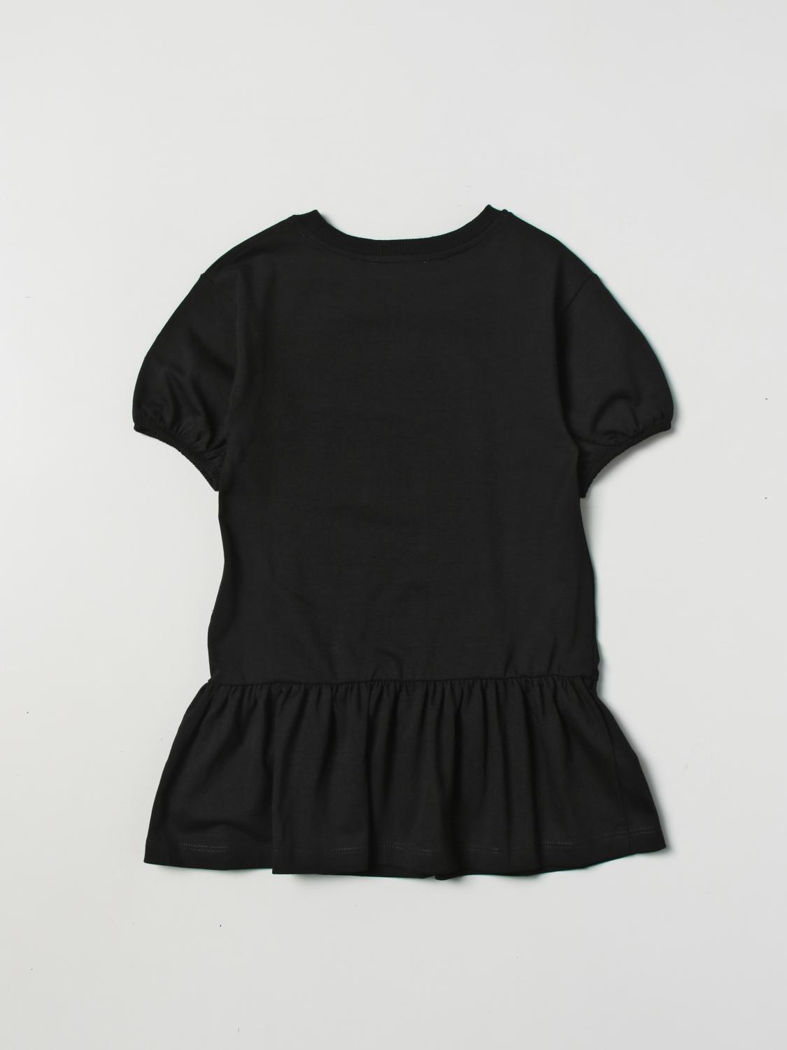MOSCHINO KLEID: Kleid kinder Moschino Kid, Schwarz - Img 2