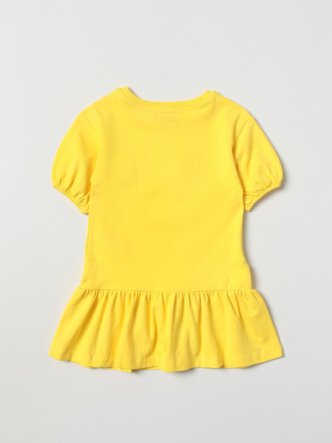 MOSCHINO VESTIDO: Vestido niños Moschino Kid, Amarillo - Img 2