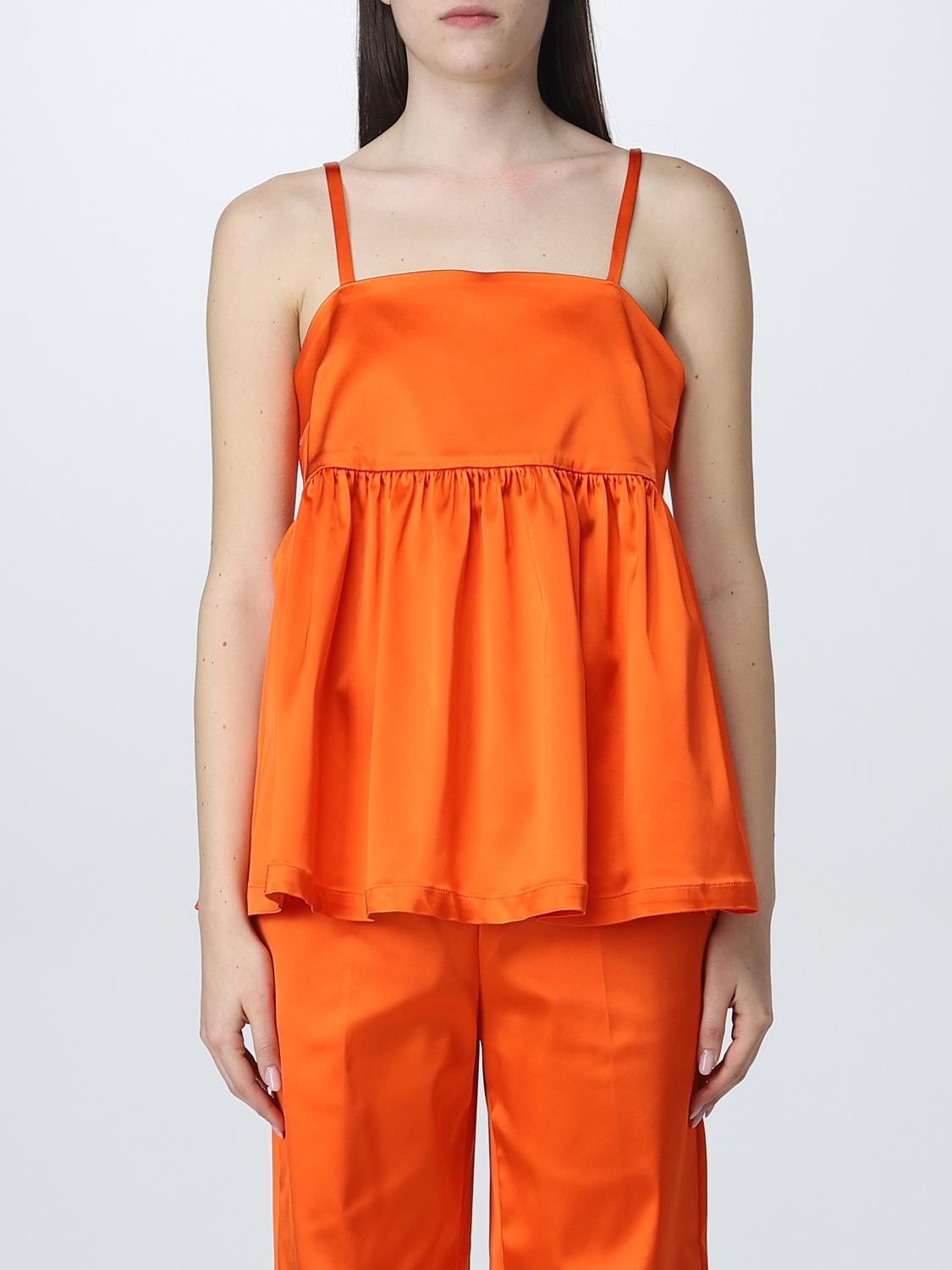 SEMICOUTURE TOP: Top Semicouture in duchesse, Arancione - Img 1