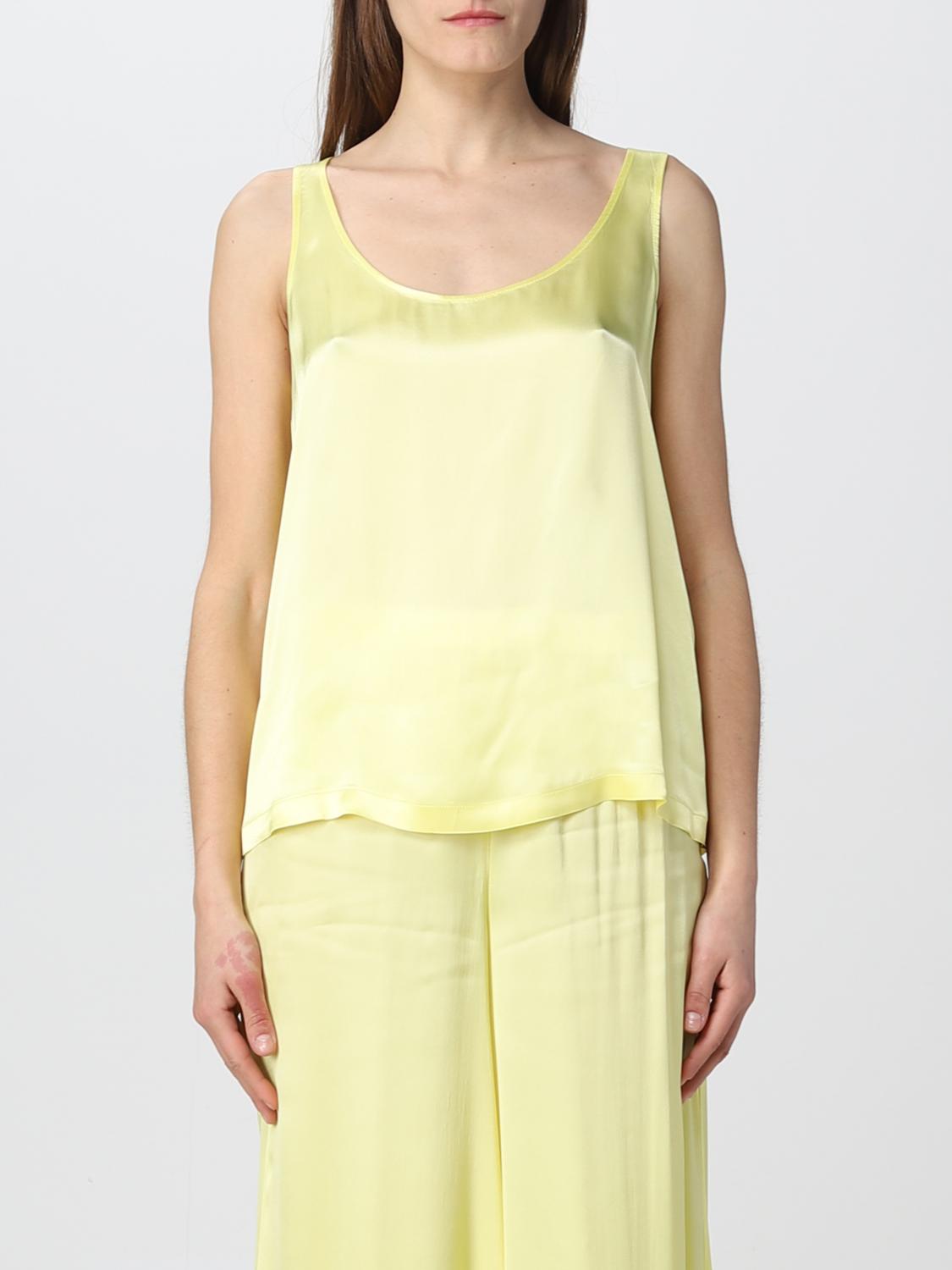 SEMICOUTURE TOP: Top Semicouture in satin, Giallo - Img 1
