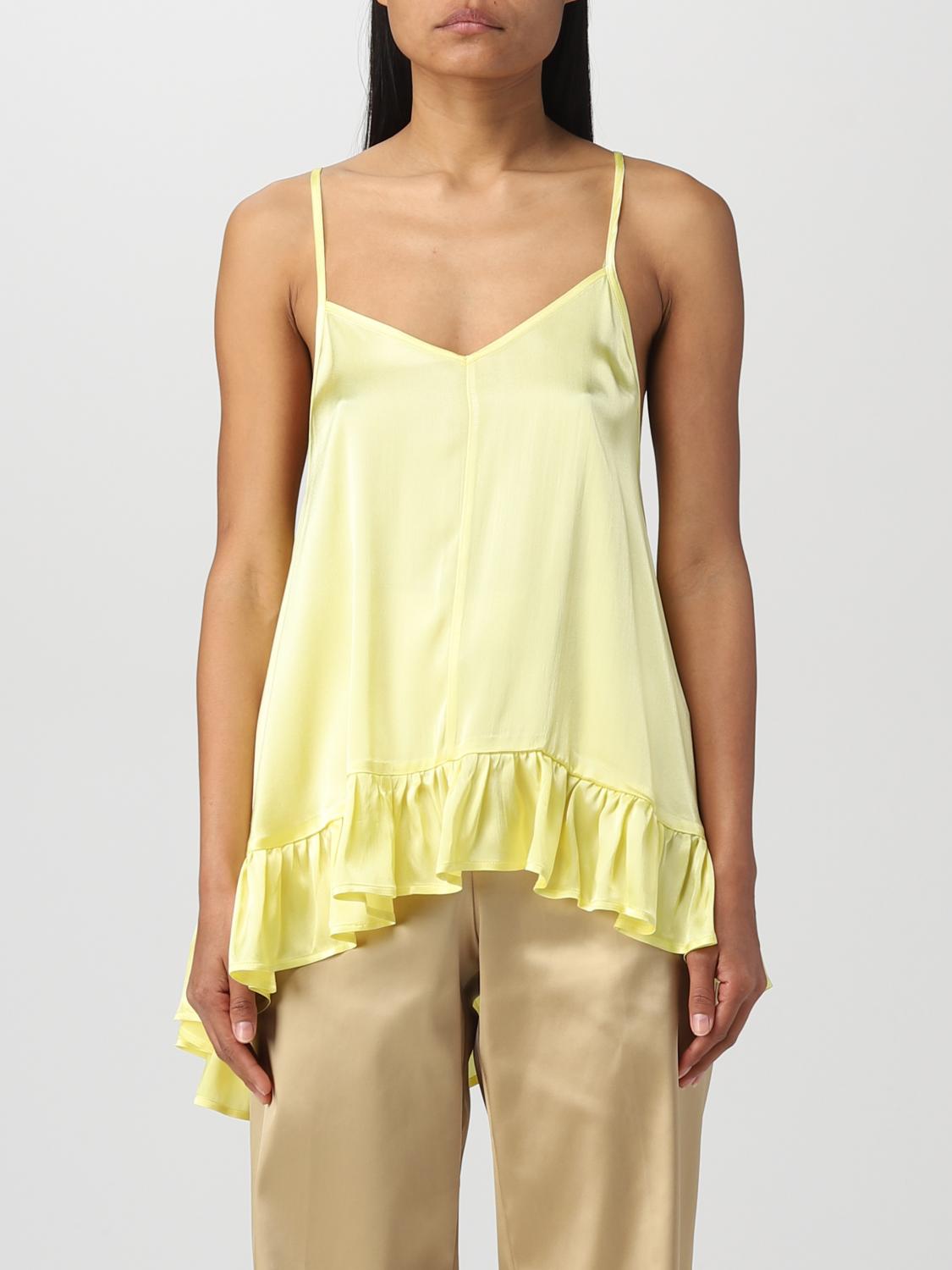 SEMICOUTURE TOP: Top Semicouture in satin, Giallo - Img 1