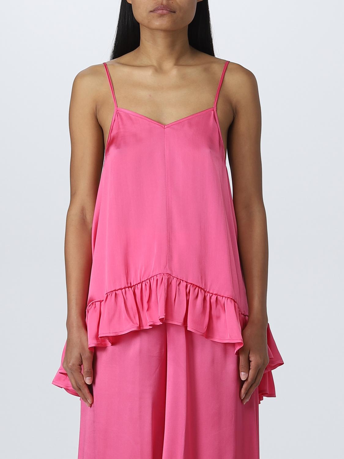 SEMICOUTURE TOP: Top Semicouture in satin, Fuxia - Img 1
