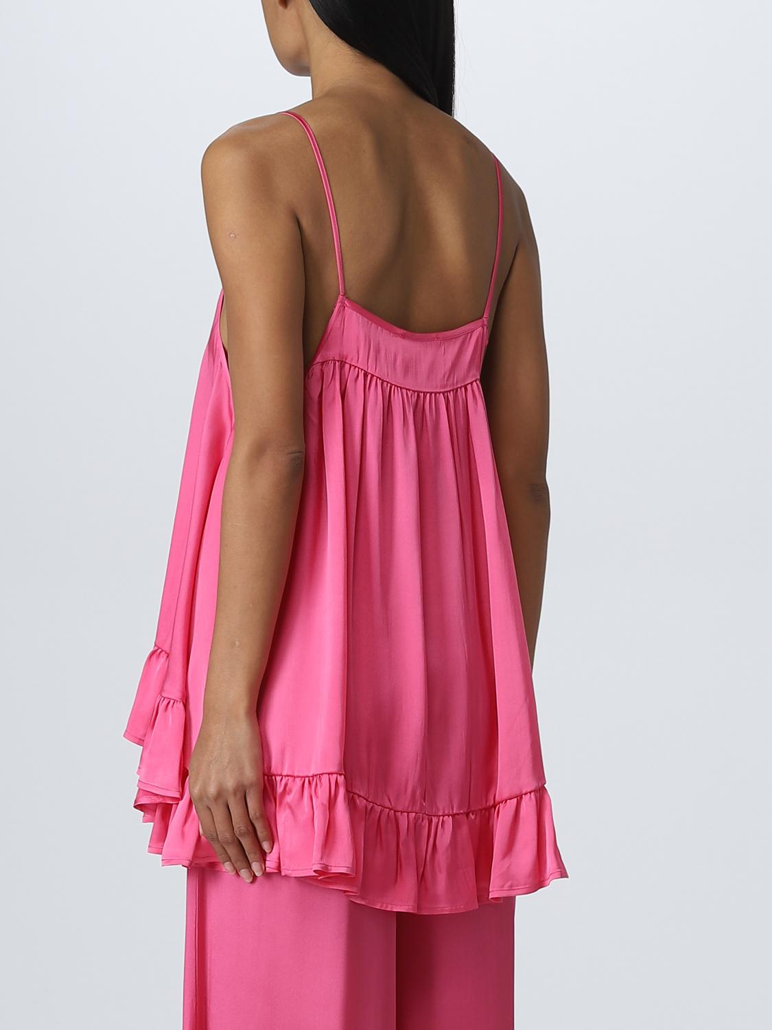 SEMICOUTURE TOP: Top Semicouture in satin, Fuxia - Img 2