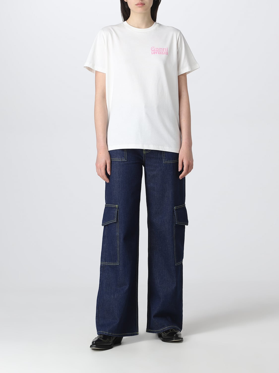 GANNI CAMISETA: Camiseta mujer Ganni, Nata - Img 2