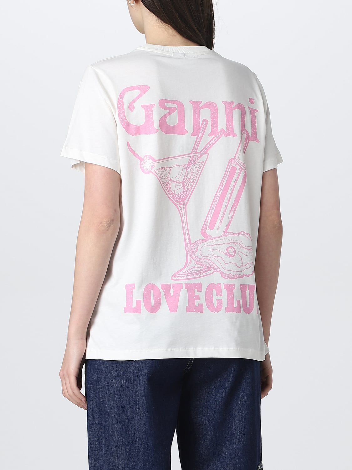GANNI CAMISETA: Camiseta mujer Ganni, Nata - Img 3