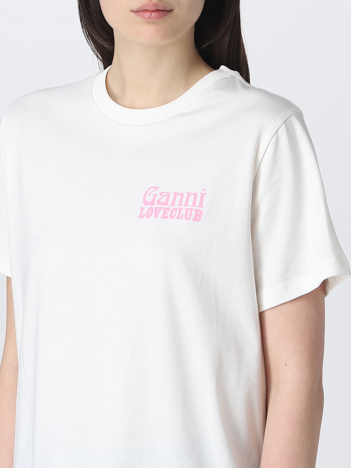 GANNI CAMISETA: Camiseta mujer Ganni, Nata - Img 4