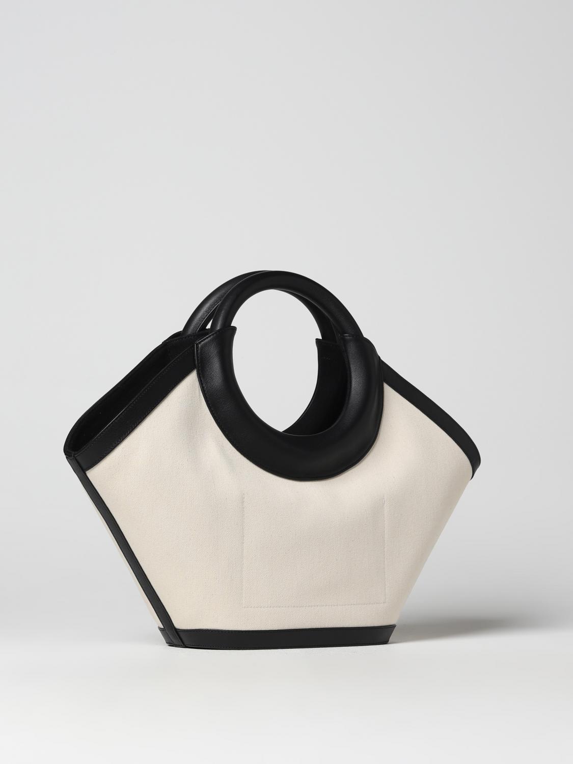 HEREU BORSA TOTE: Borsa Cabasso Hereu in canvas e pelle, Bianco - Img 2
