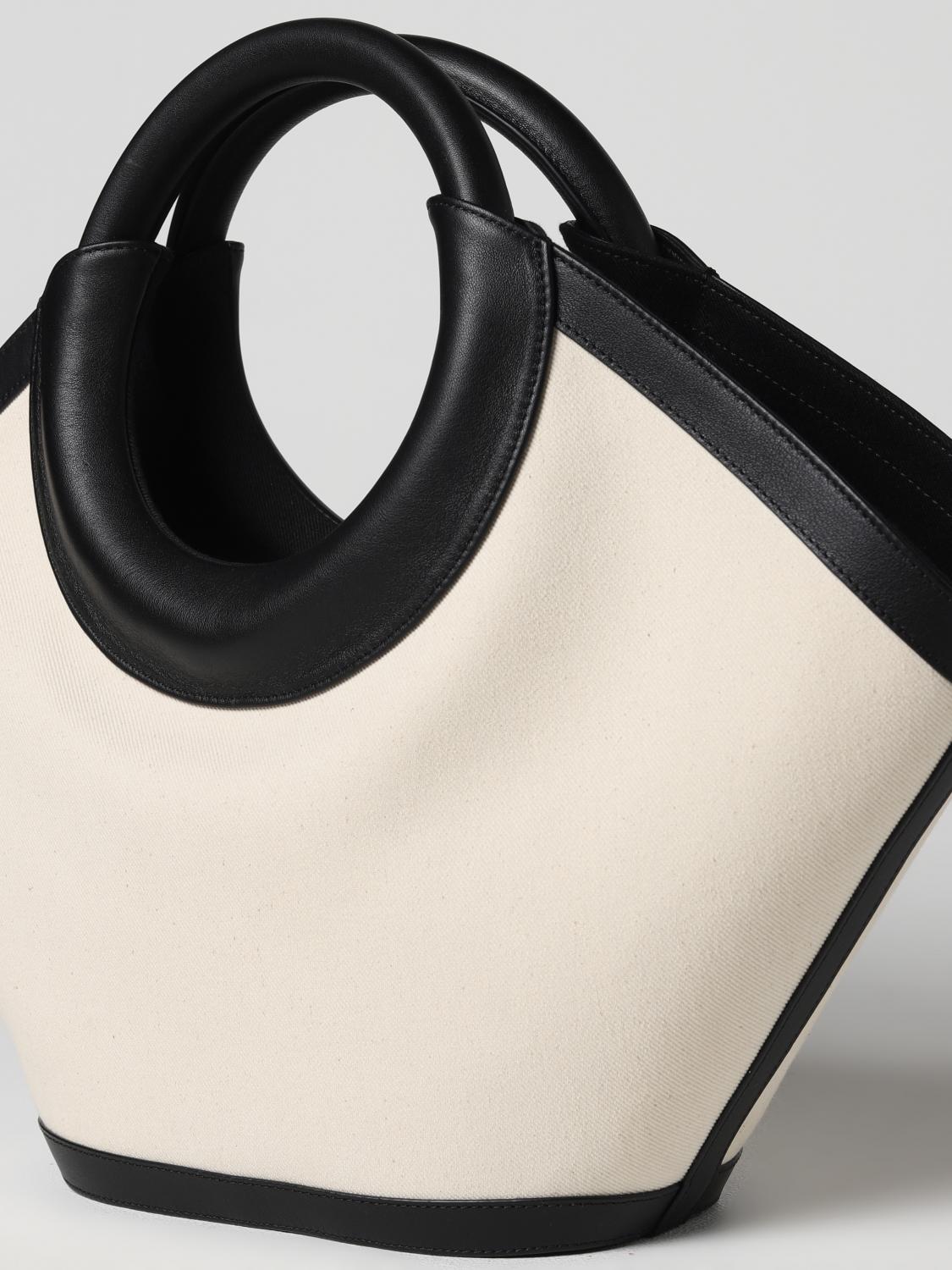 HEREU BORSA TOTE: Borsa Cabasso Hereu in canvas e pelle, Bianco - Img 3