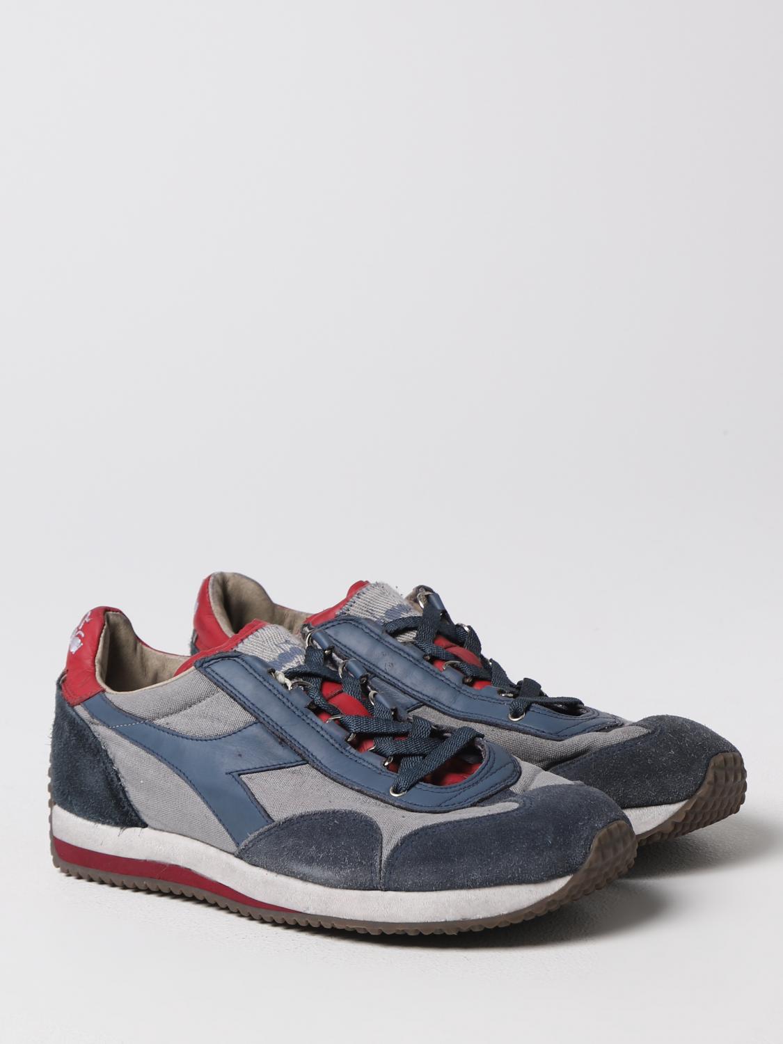 DIADORA HERITAGE SNEAKERS: Sneakers Equipe Diadora Heritage in suede e canvas washed, Blue 2 - Img 2