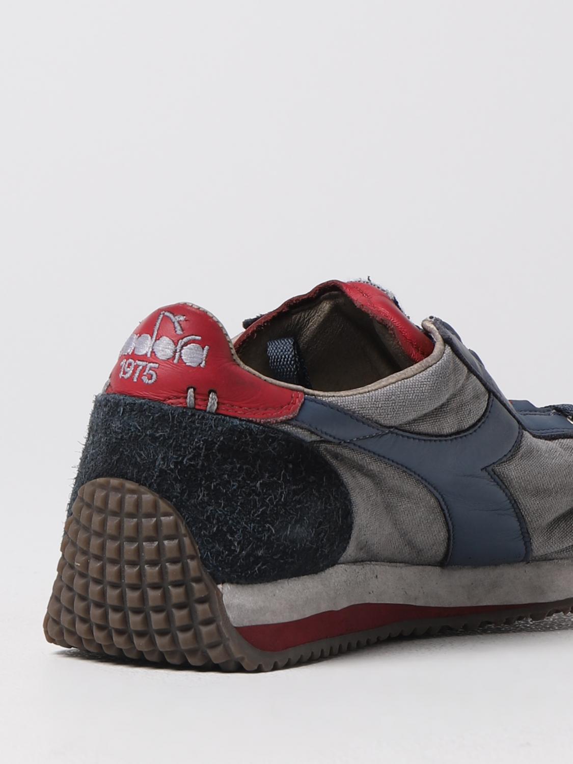 DIADORA HERITAGE SNEAKERS: Sneakers Equipe Diadora Heritage in suede e canvas washed, Blue 2 - Img 3