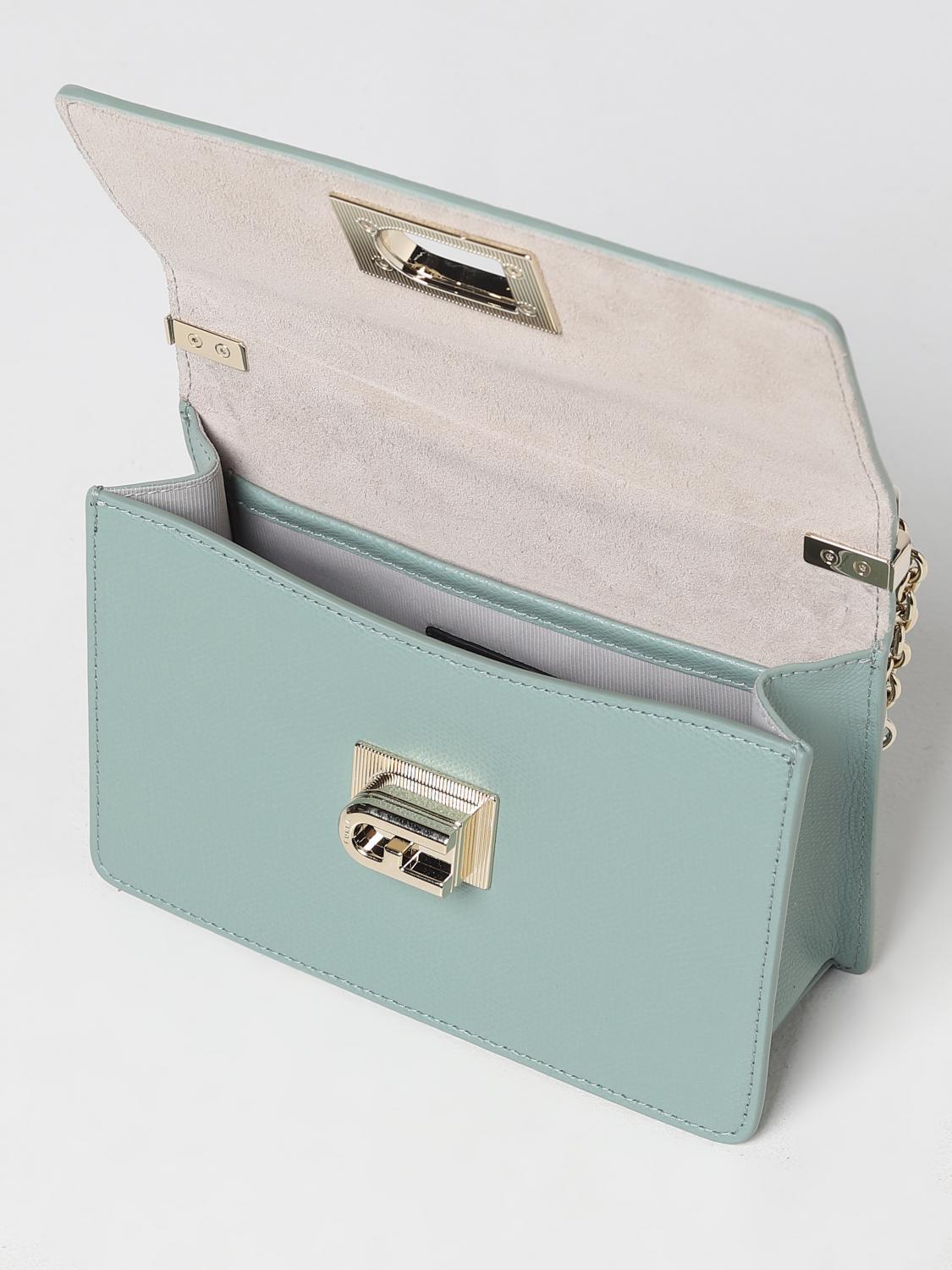 FURLA BORSA MINI: Borsa 1927 Furla in pelle a micro grana, Verde - Img 3