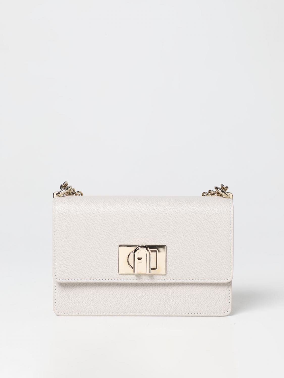 FURLA BORSA MINI: Borsa 1927 Furla in pelle a micro grana, Perla - Img 1