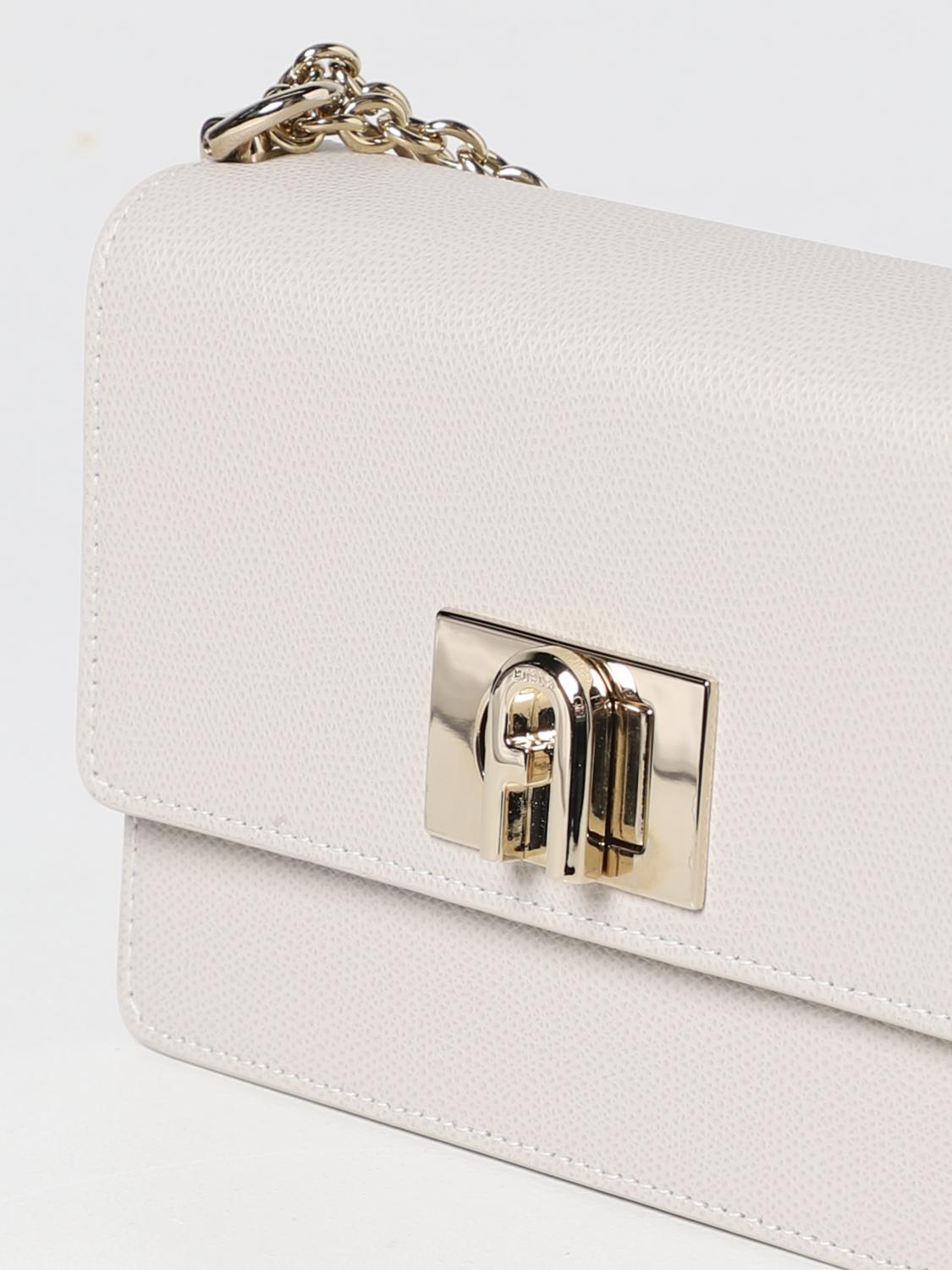 FURLA BORSA MINI: Borsa 1927 Furla in pelle a micro grana, Perla - Img 3