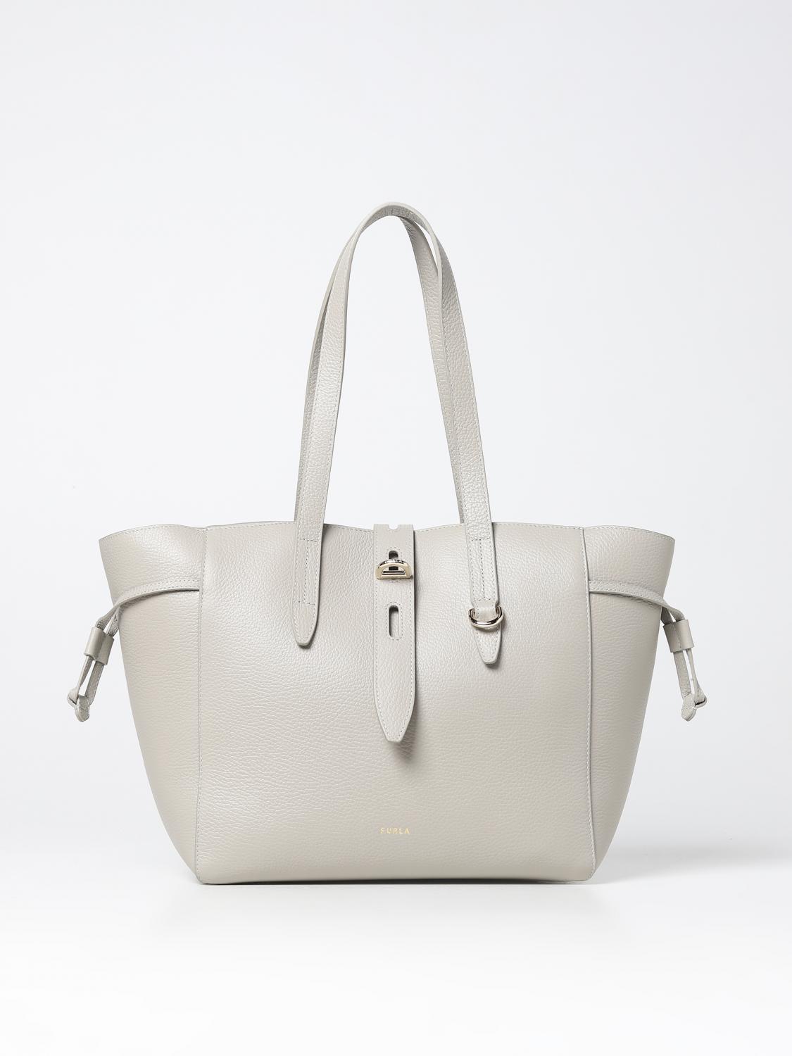 FURLA: Shoulder bag woman Dove Grey Furla tote bags