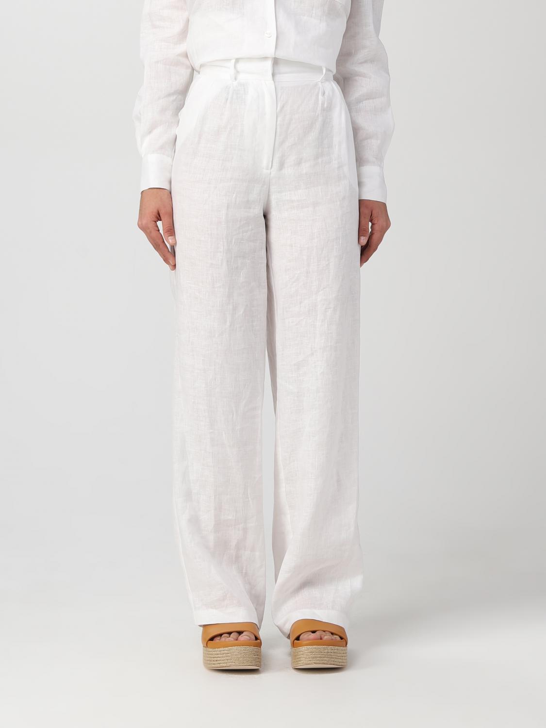 SIMONA CORSELLINI PANTALONI: Pantalone Simona Corsellini in lino, Crema - Img 1