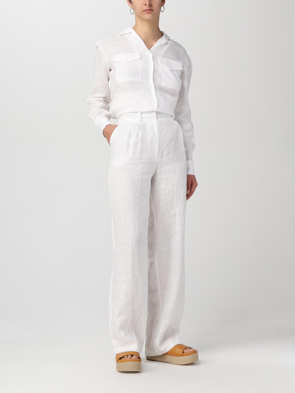 SIMONA CORSELLINI PANTALONI: Pantalone Simona Corsellini in lino, Crema - Img 2