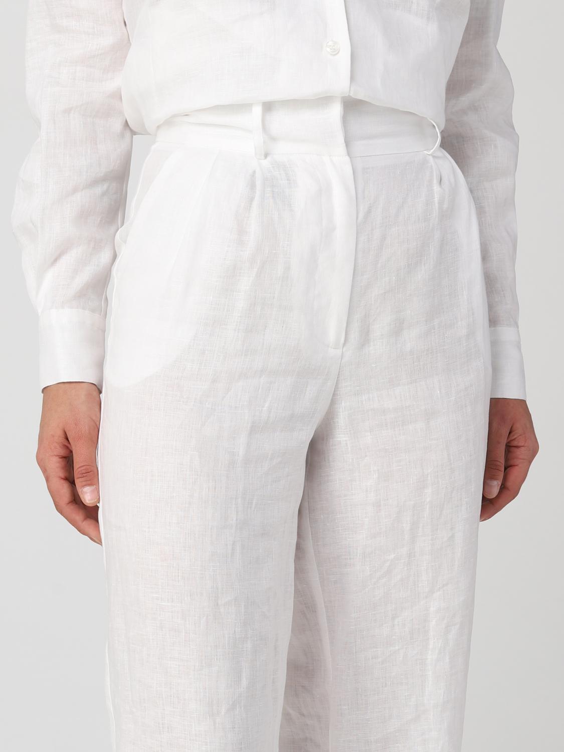 SIMONA CORSELLINI PANTALONI: Pantalone Simona Corsellini in lino, Crema - Img 4