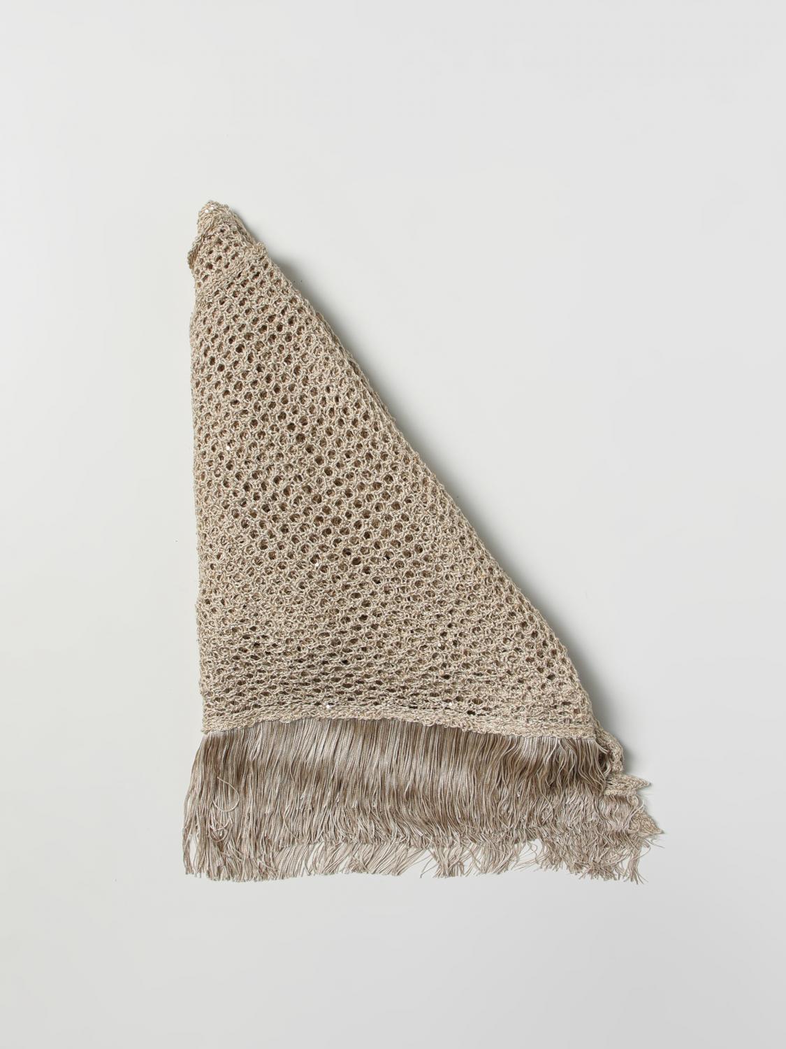 SIMONA CORSELLINI SCIALLE: Scialle Simona Corsellini in cotone, Beige - Img 1