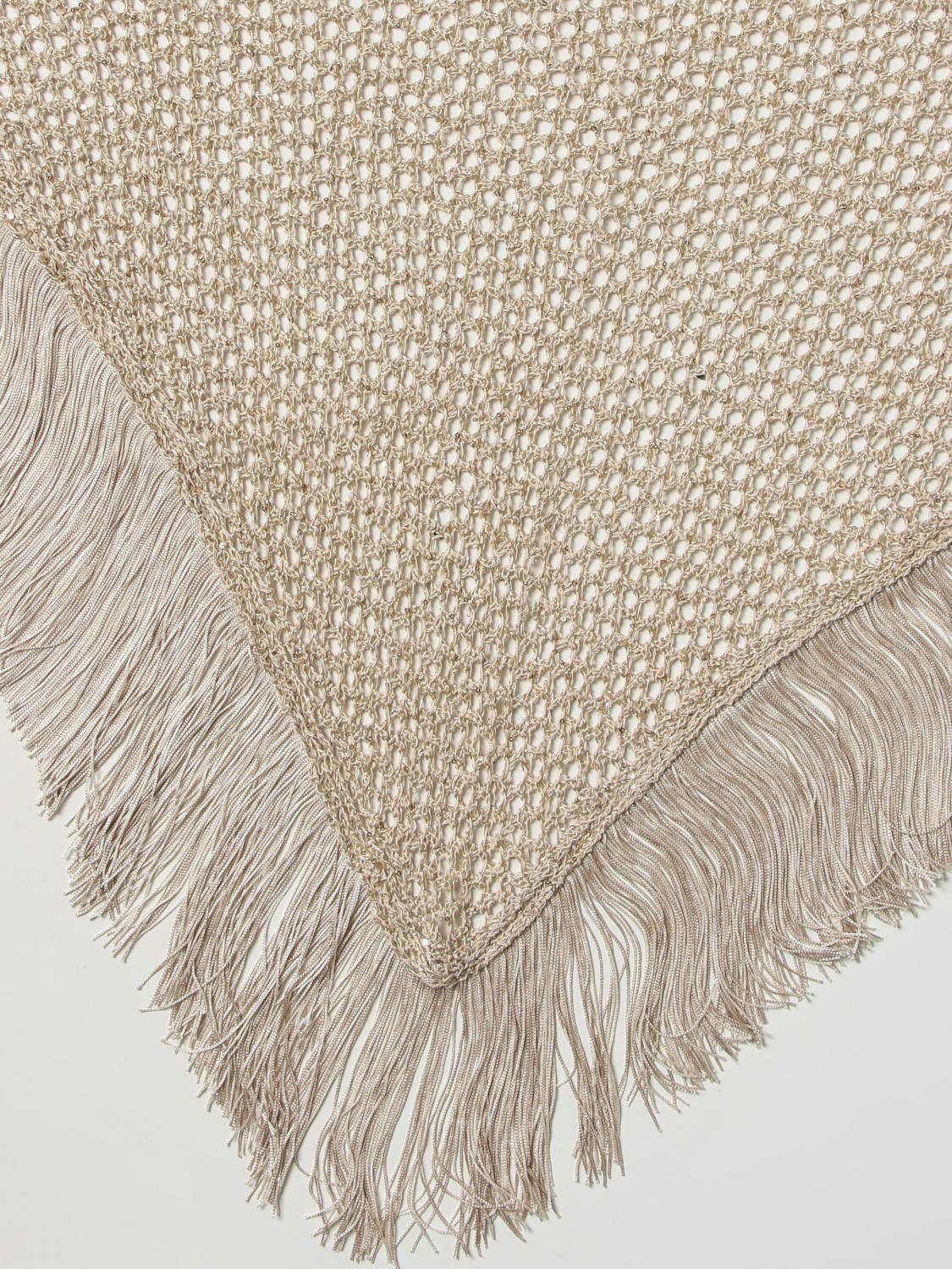 SIMONA CORSELLINI SCIALLE: Scialle Simona Corsellini in cotone, Beige - Img 2