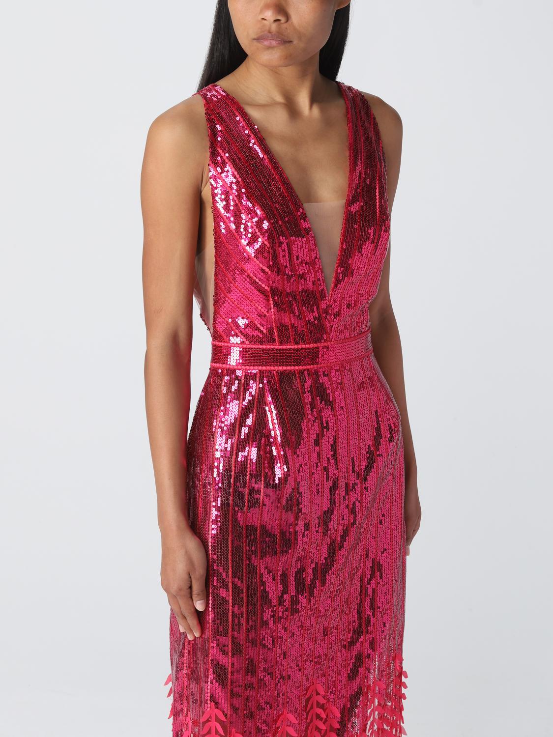 ELISABETTA FRANCHI ABITO: Abito Elisabetta Franchi in tessuto paillettato, Fuxia - Img 3