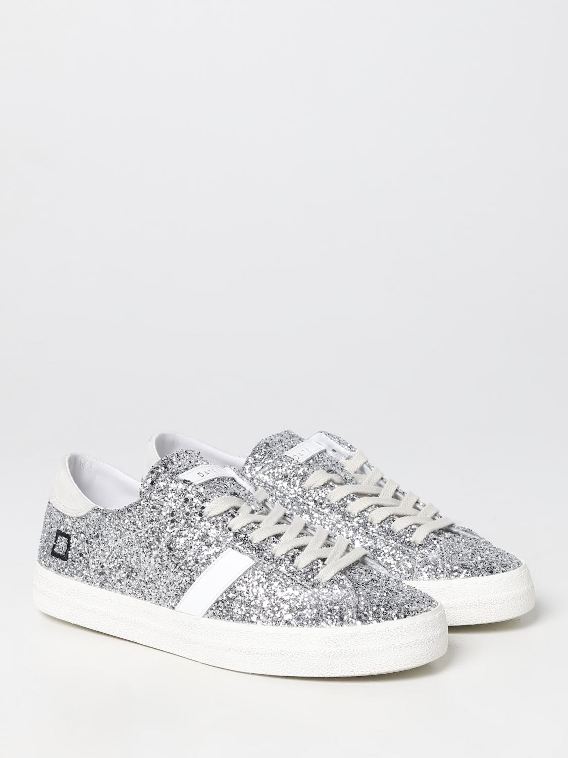D.A.T.E. SNEAKERS: Sneakers Hill Low D.A.T.E. in tessuto glitterato, Argento - Img 2
