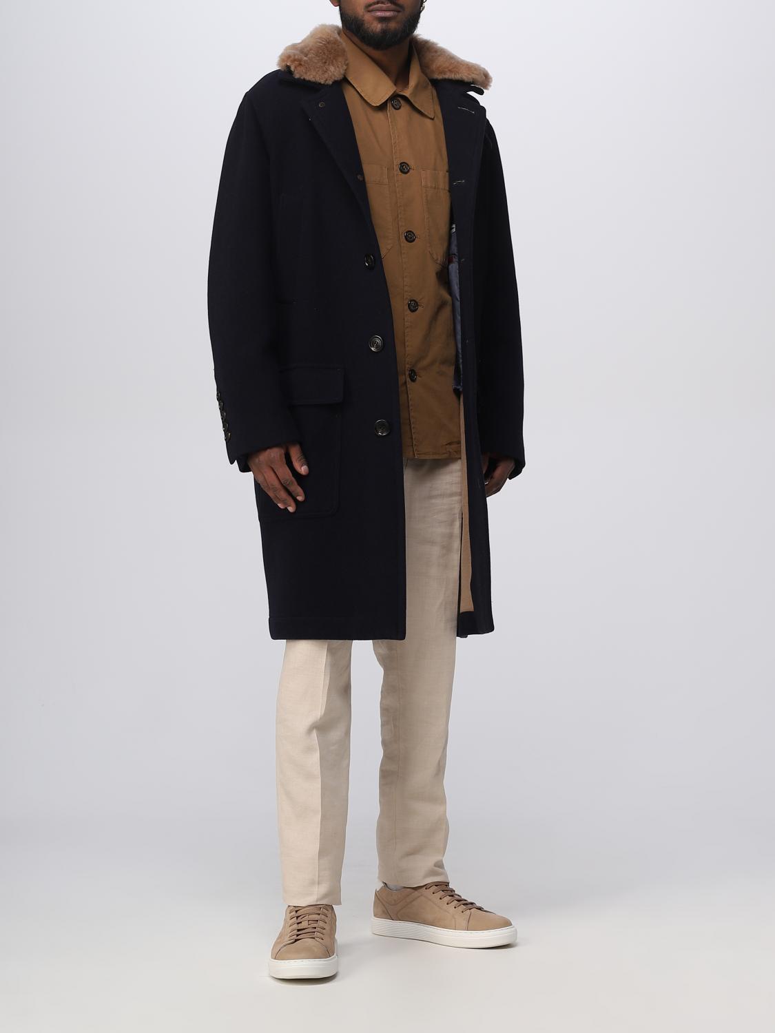 Brunello Cucinelli coat in wool - Navy | MQ4219066 | GIGLIO.COM