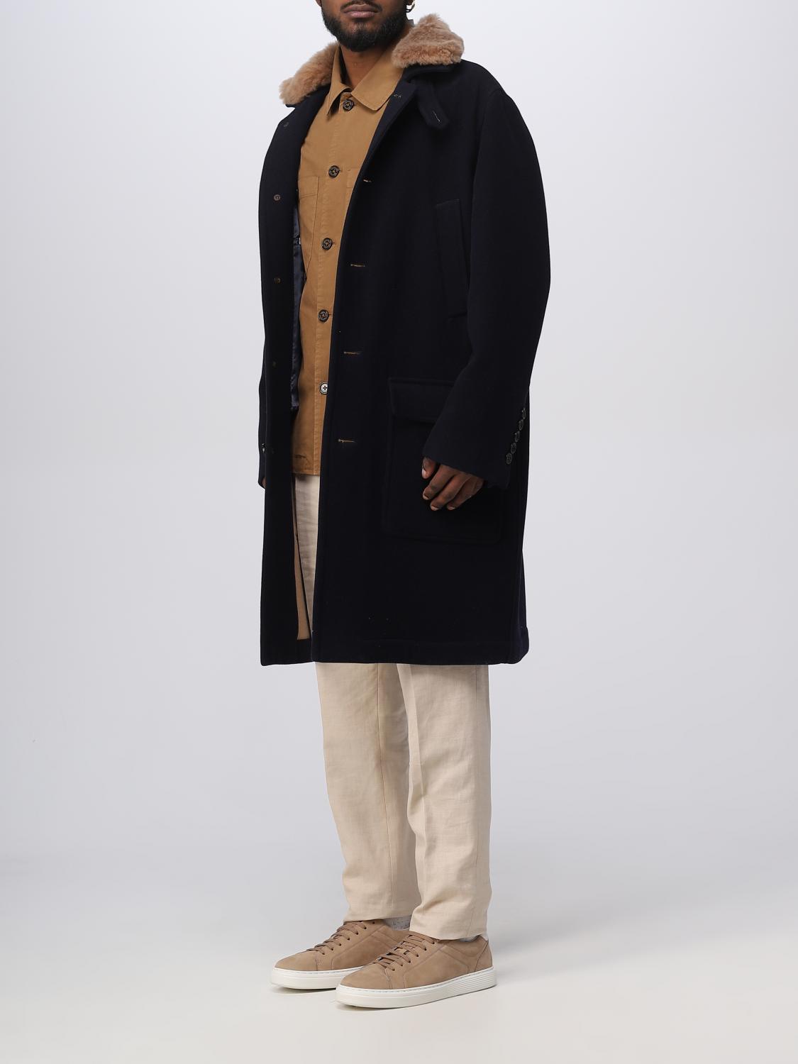 Brunello Cucinelli coat in wool - Navy | MQ4219066 | GIGLIO.COM