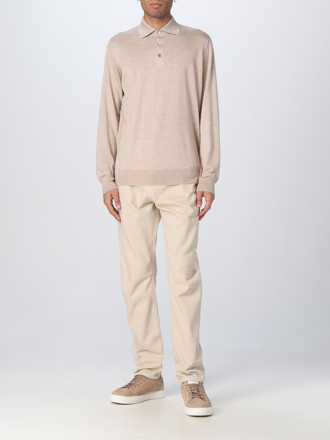 BRUNELLO CUCINELLI 팬츠: 팬츠 남성 Brunello Cucinelli, 옐로우 크림 - Img 2