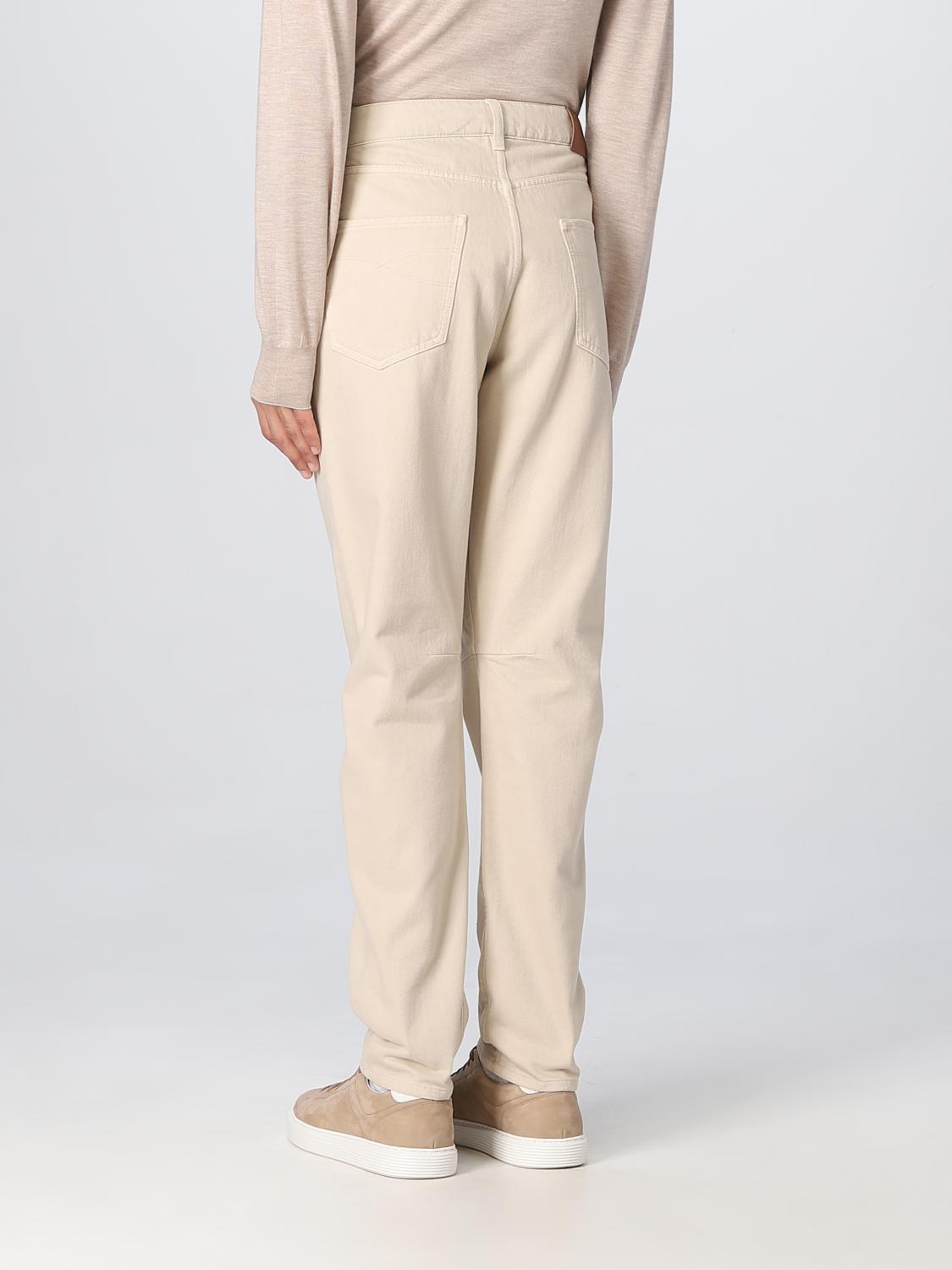 BRUNELLO CUCINELLI 팬츠: 팬츠 남성 Brunello Cucinelli, 옐로우 크림 - Img 3