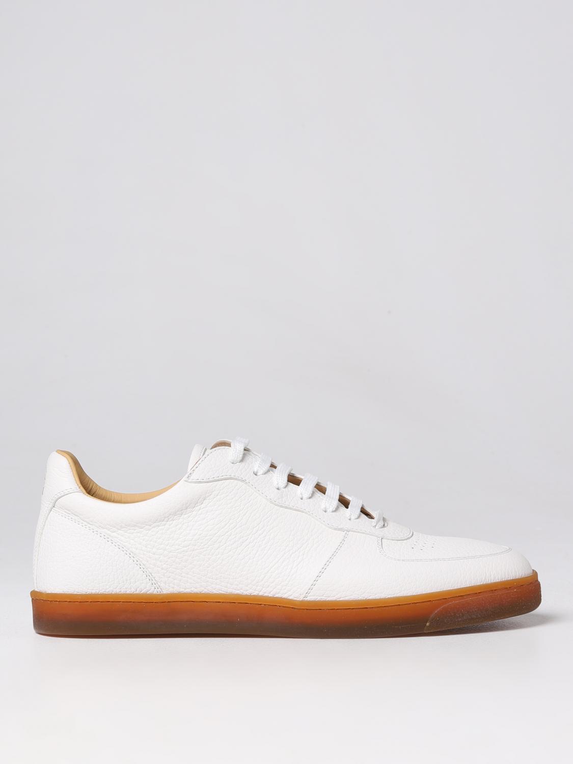BRUNELLO CUCINELLI SNEAKERS: Brunello Cucinelli sneakers in textured leather, White - Img 1