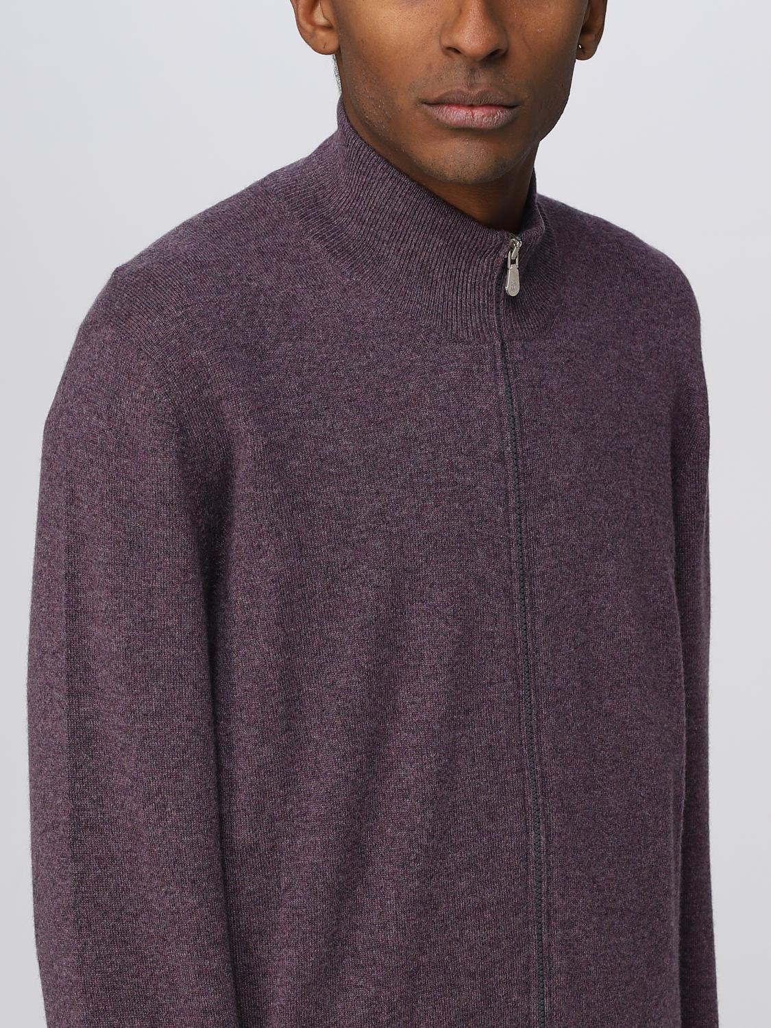 BRUNELLO CUCINELLI STRICKJACKE: Pullover herren Brunello Cucinelli, Violett - Img 5