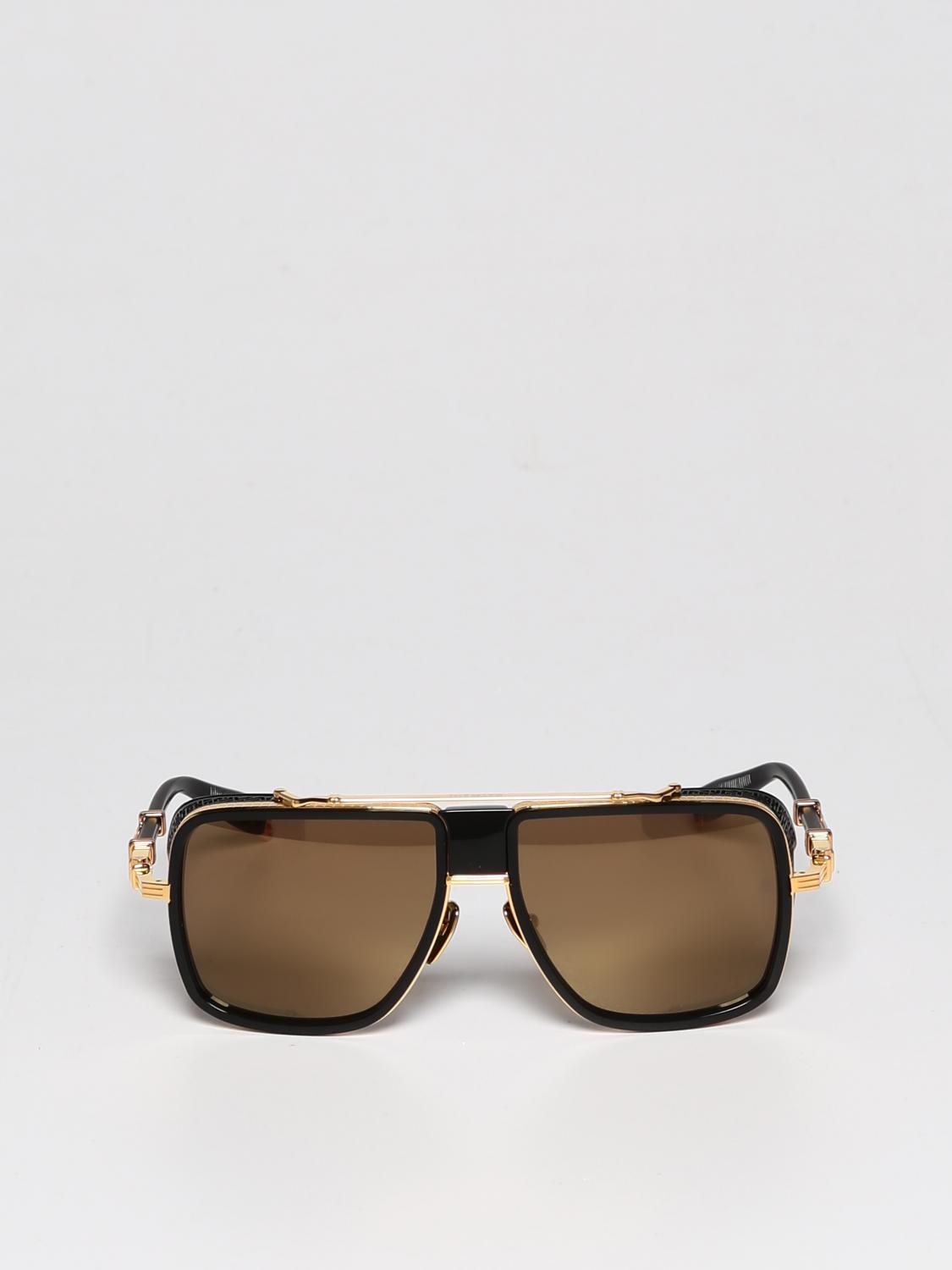 BALMAIN SUNGLASSES: Balmain O.R. sunglasses in 18 kt gold plated titanium, Gold - Img 2