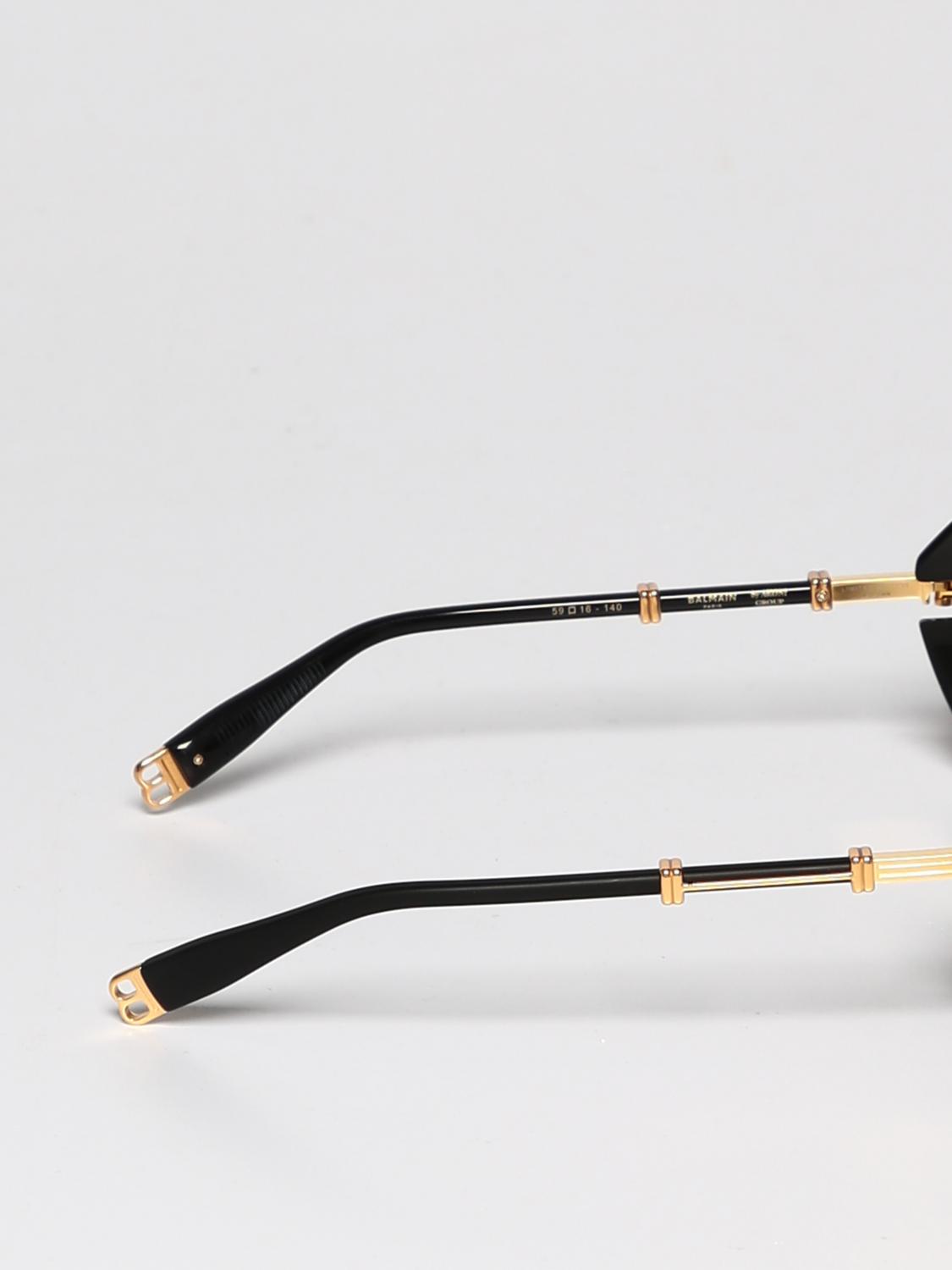 BALMAIN SUNGLASSES: Balmain O.R. sunglasses in 18 kt gold plated titanium, Gold - Img 3