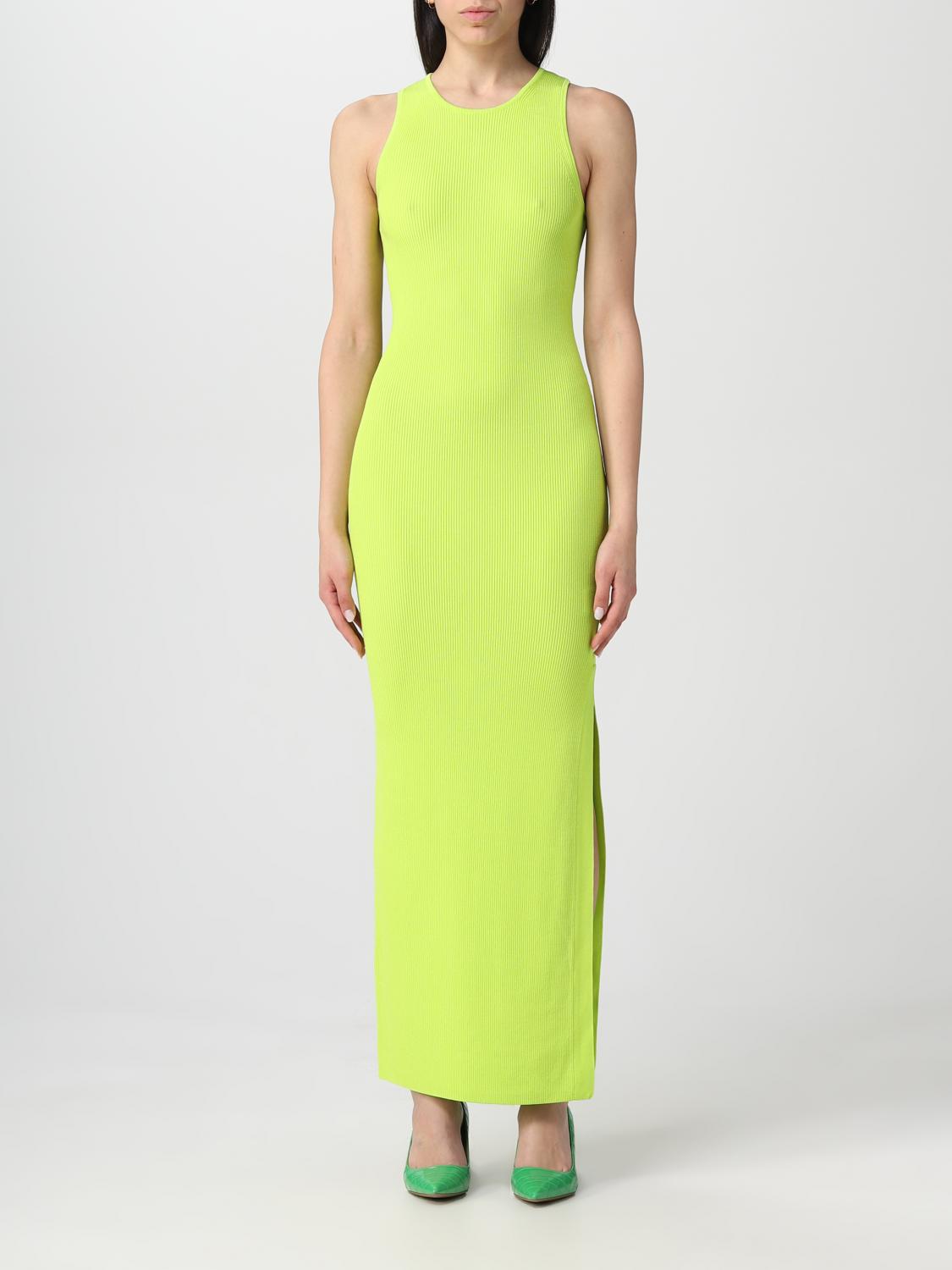 michael kors lime green dress in recycled viscose blend - Kors fashion